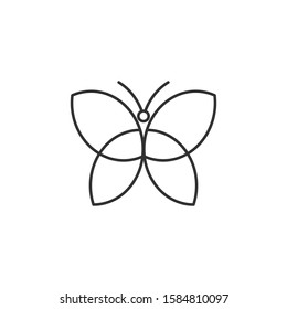 Butterfly line icon, insect sign. Editable stroke. Stock Vector illustration isolated on white background.