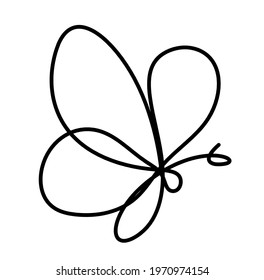 Butterfly line icon, isolated on the white. Vector