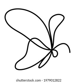Butterfly line icon, isolated on the white. Vector