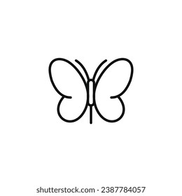 Butterfly line icon isolated on white background