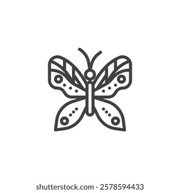 Butterfly line icon. linear style sign for mobile concept and web design. Butterfly outline vector icon. Symbol, logo illustration. Vector graphics