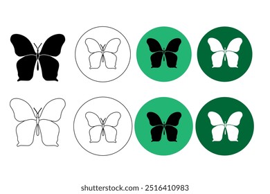 Icono de la línea de la mariposa, Vector del logotipo

