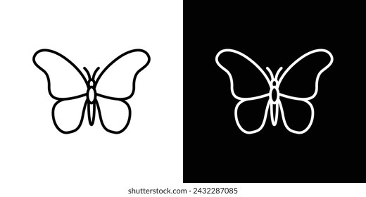 Butterfly Line Icon on White Background for web.