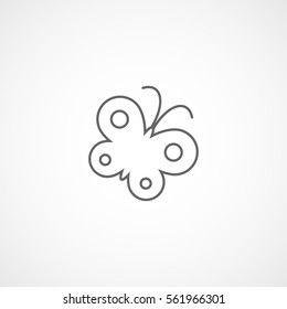 Butterfly Line Icon On White Background
