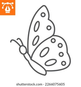 Butterfly line icon, outline style icon for web site or mobile app, insect and wildlife, butterfly vector icon, simple vector illustration, vector graphics with editable strokes.