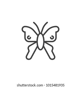 Butterfly line icon, outline vector sign, linear style pictogram isolated on white. Symbol, logo illustration. Editable stroke