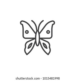 Butterfly line icon, outline vector sign, linear style pictogram isolated on white. Symbol, logo illustration. Editable stroke