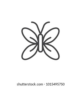 Butterfly line icon, outline vector sign, linear style pictogram isolated on white. Symbol, logo illustration. Editable stroke