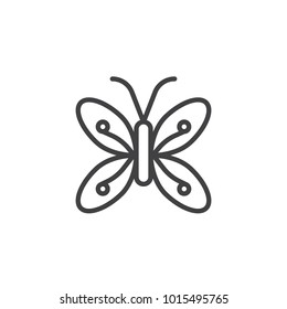 Butterfly line icon, outline vector sign, linear style pictogram isolated on white. Symbol, logo illustration. Editable stroke