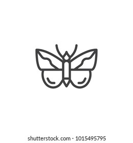 Butterfly line icon, outline vector sign, linear style pictogram isolated on white. Moth symbol, logo illustration. Editable stroke