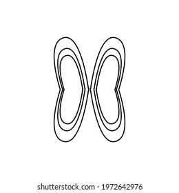 Butterfly line icon. Simple style butterfly poster background symbol. Logo design element. T-shirt printing. Vector for sticker.
