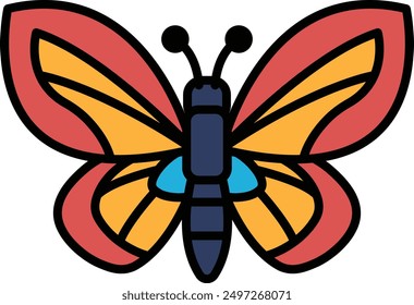 A butterfly in line icon style