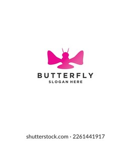 Butterfly line logo concept logotype design. Universal premium butterfly symbol