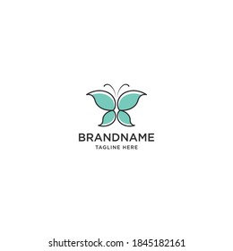 Butterfly line logo. Flat butterfly logo design
