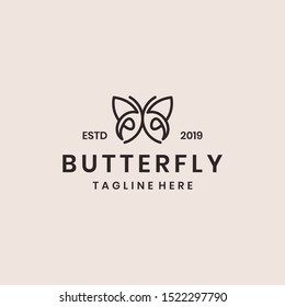 butterfly line outline mono line logo 