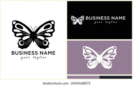 butterfly line vector logo template