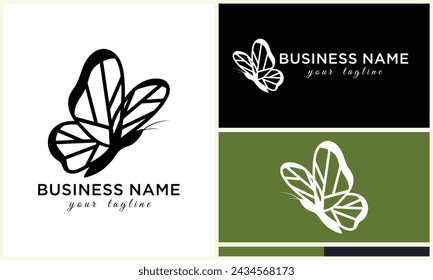 butterfly line vector logo template