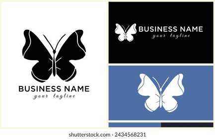 butterfly line vector logo template