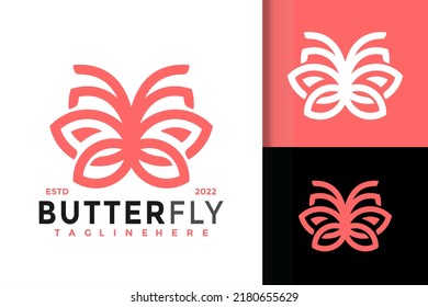 Butterfly Linear Logo Design, Brand Identity logos vector, modern logo, Logo Designs Vector Illustration Template