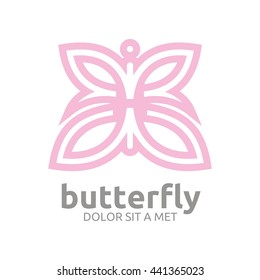 Butterfly lines silhouette logo. Vector abstract for logo template