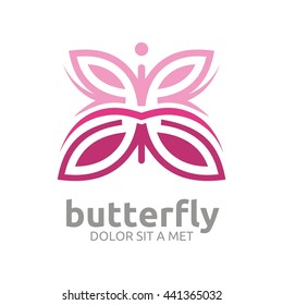 Butterfly lines silhouette logo. Vector abstract for logo template