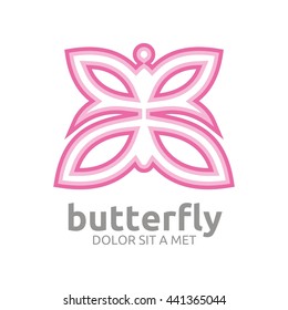 Butterfly lines silhouette logo. Vector abstract for logo template