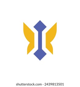 logotipo de conexión de red butterfly link