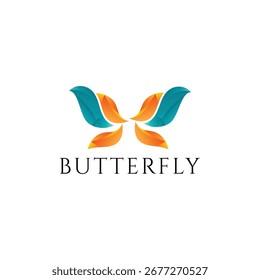 Logo de la mariposa, logotipo abstracto de la mariposa