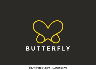 Butterfly Logo abstract design vector template Linear style for Beauty  Cosmetics Brand.