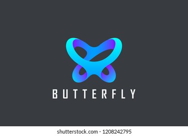 Butterfly Logo abstract design vector template for Beauty Cosmetics Brand.