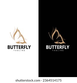 Butterfly Logo, Animal Design With Beautiful Wing Symbol Template