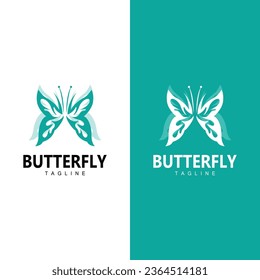 Butterfly Logo, Animal Design With Beautiful Wing Symbol Template