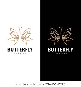 Butterfly Logo, Animal Design With Beautiful Wing Symbol Template