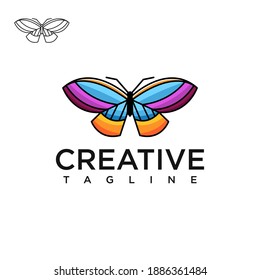Butterfly logo animal design vector 