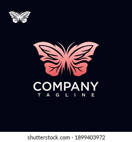 Butterfly logo animal design vector