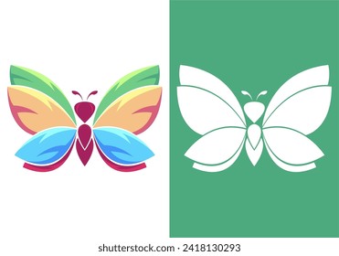 BUTTERFLY LOGO ART DESIGN COLORFULL