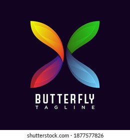 Butterfly logo, awesome design vector template