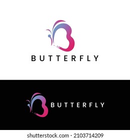 Logotipo de la mariposa - Logotipo de la carta de la mariposa B