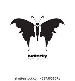 butterfly logo, with basic colors, suitable for logos about art or fashion