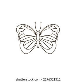 Butterfly logo black white line