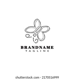 butterfly logo cartoon icon beautiful template black modern isolated vector illustration