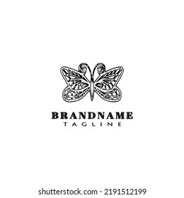 butterfly logo cartoon icon design template cute modern isolated vector illustration
