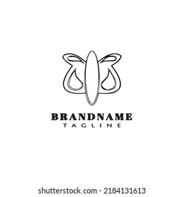 Schmetterling-Logo-Cartoon-Symbol-Form Vorlage schwarz moderne einzelne Vektorgrafik