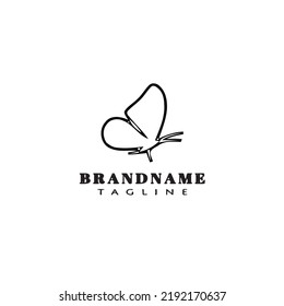 butterfly logo cartoon icon template black modern isolated illustration