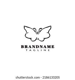 butterfly logo cartoon icon unique template black modern isolated vector illustration