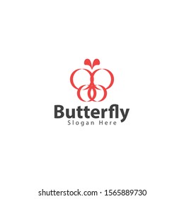 Butterfly logo with a circular shape with a bright color makes this design. unique, modern, simple.