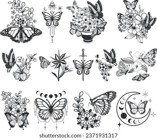 butterfly, logo, clipart, eps, celestial