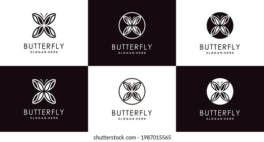 Butterfly logo collection Premium Vector