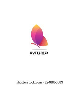 butterfly logo colorful template design