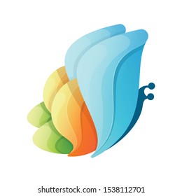 butterfly logo colorful vector design icon mascot